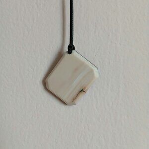 Mammoth tusk pendant in a walnut frame